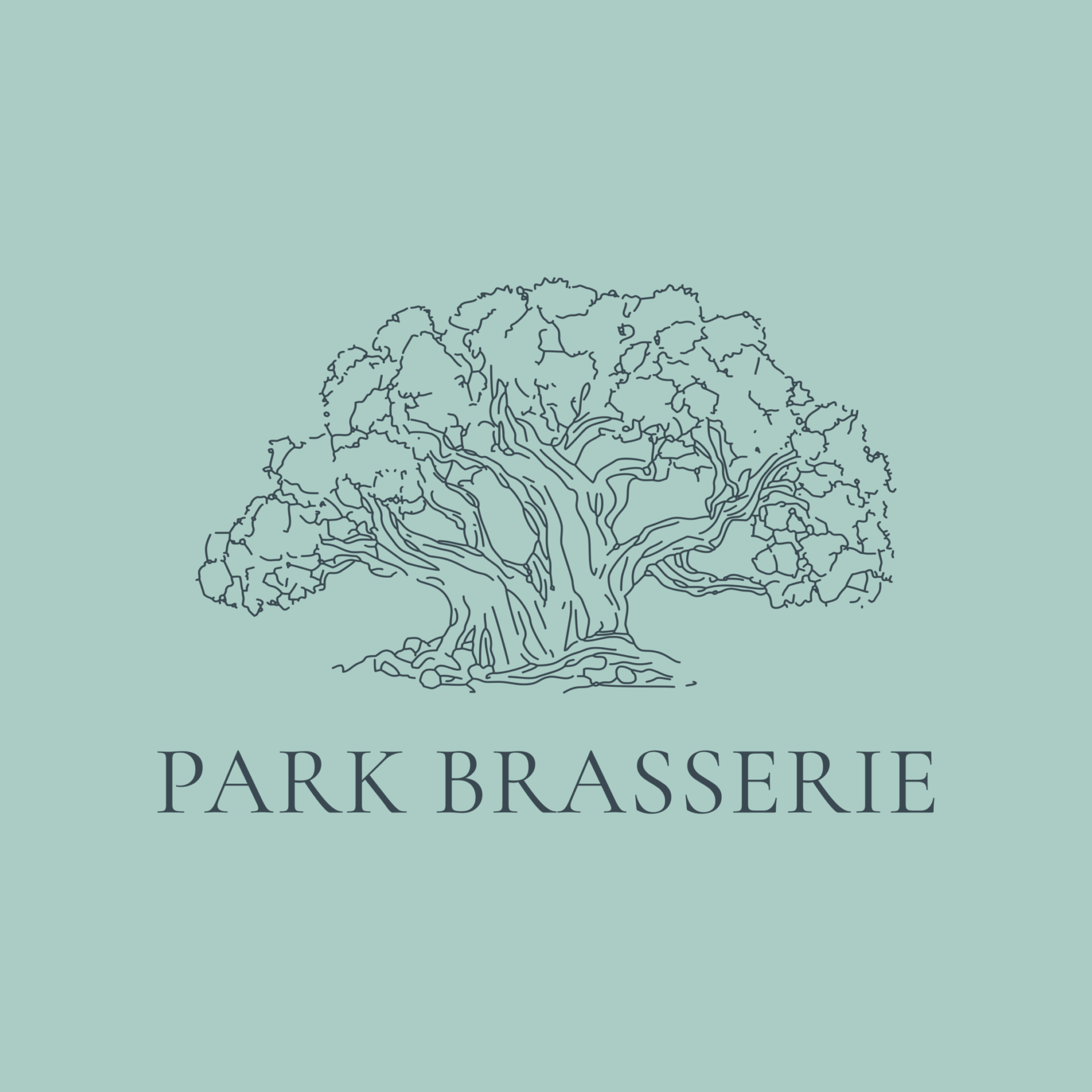 park brasserie full logo light green large
